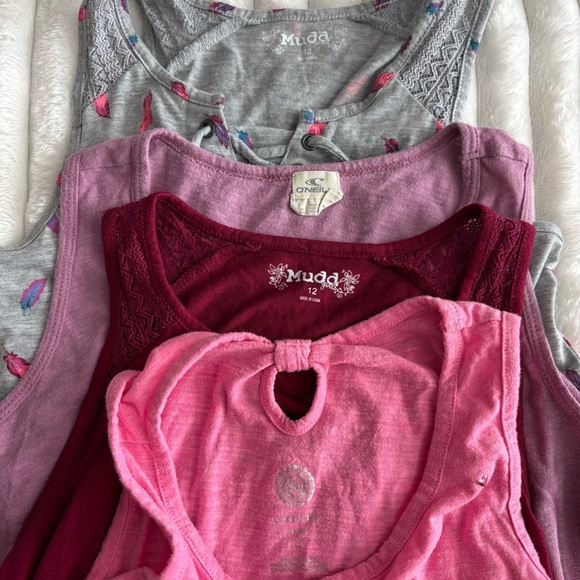 Lot of FOUR 4 Sleeveless Tank Tops Girls 12 Y2K Mudd O’Neill SO Brand - Picture 2 of 8